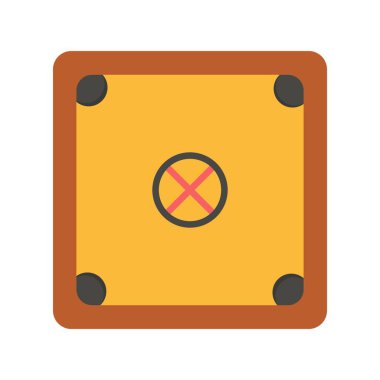 Carrom Düz Vektör Satır Simgesi Tasarımı