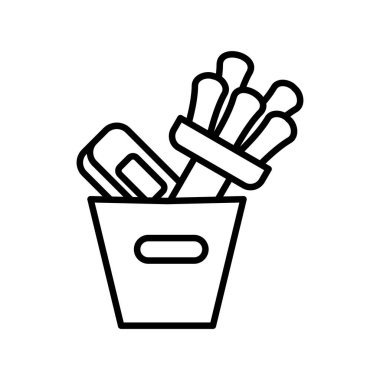 Temizleme Vektörü Satırı Simgesi Tasarımı