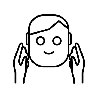 Yüz Vektör Satırı Simge Tasarımı