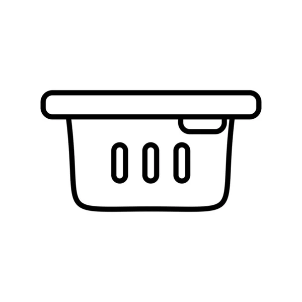 Laundry Basket Vector Line Icon Design — Stock Vector