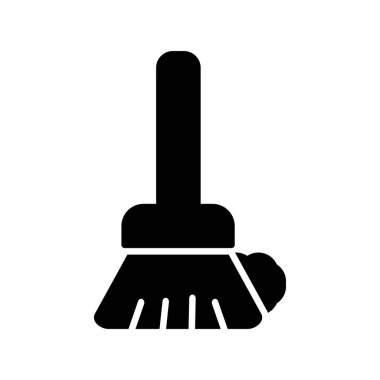 Süpürge Kabartma Vektör Satır Simgesi Tasarımı