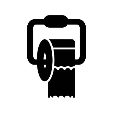 Tuvalet Kağıdı Kabartma Vektör Satırı Simgesi Tasarımı