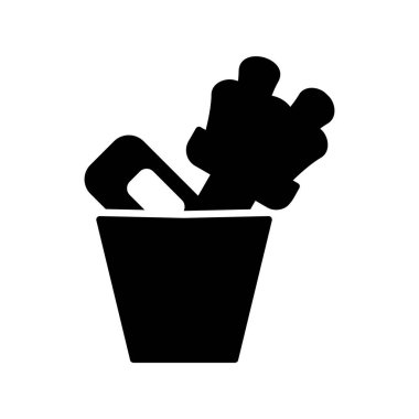 Glyph Vektör Satır Simgesi Tasarımı Temizleniyor