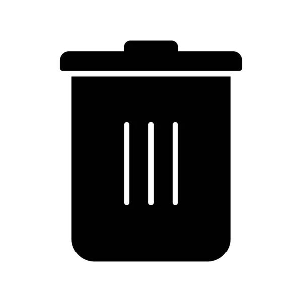 Trash Bin Glyph Vector Line Icon Design — Stock Vector