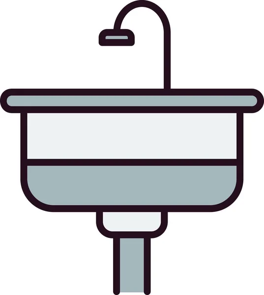 Sink Line Filled Vector Line Icon Design — Stock Vector