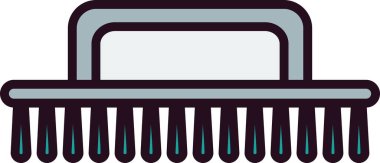 Temizleme Fırça Çizgisi Vektör Satırı Simgesi Tasarımı