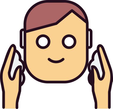 Yüz Temizleme Hattı Vektör Satırı Simge Tasarımı