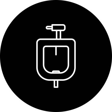 İdrar Hattı Ters Vektör Satır Simgesi Tasarımı