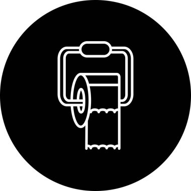 Tuvalet Kağıdı Çizgisi Ters Vektör Satırı Simgesi Tasarımı