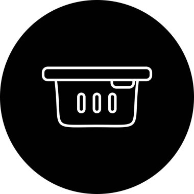 Çamaşır Sepeti Satırı Ters Vektör Satırı Simgesi Tasarımı