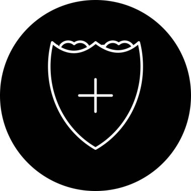 Hijyen Kalkanı Satırı Ters Vektör Satırı Simge Tasarımı