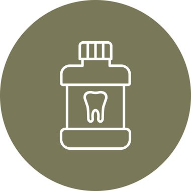 Ağız Yıkama Hattı Ters Vektör Satırı Simge Tasarımı