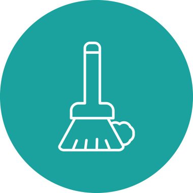 Süpürge Satırı Ters Vektör Satır Simgesi Tasarımı