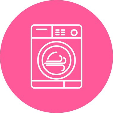 Çamaşır makinesi Satırı Ters Vektör Satırı Simge Tasarımı