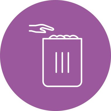 Çöp Kutusu Satırı Ters Vektör Satırı Simgesi Tasarımı Kullan