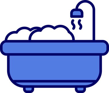 Küvet Hattı Ters Vektör Satırı Simge Tasarımı