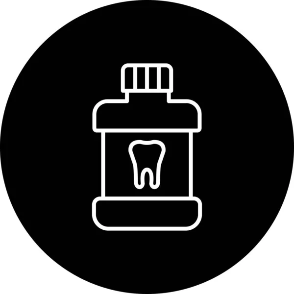 Mouth Wash Line Umgekehrte Vektorlinie Icon Desig — Stockvektor
