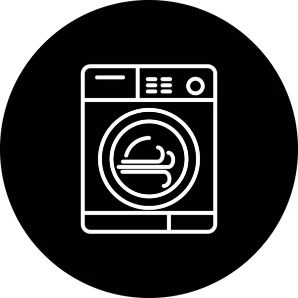 洗濯機ライン反転ベクトルラインアイコンデザイン — ストックベクタ
