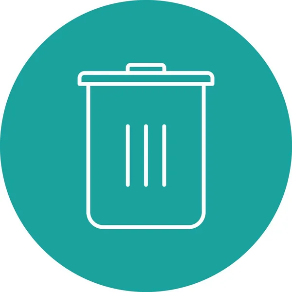 Trash Bin Line Inverted Vector Line Icon Desig — Stock Vector