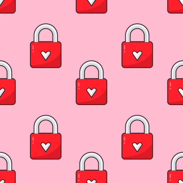 Pembe arka planda şirin kilit. Kusursuz desen. Vektör illüstrasyonu.