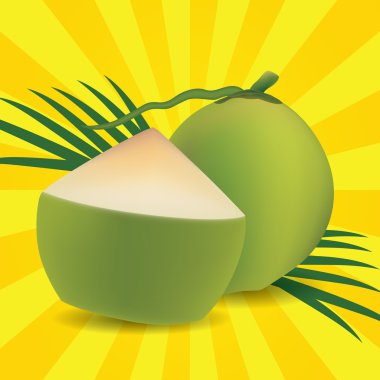 Genç yeşil Hindistan cevizi güneş arka planlar