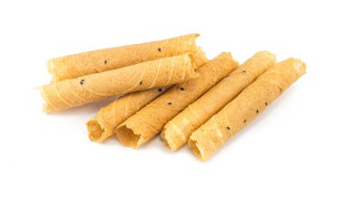 Beyaz arka plan üzerinde izole tong Muan (gofret bir tür, bir geleneksel tatlı Tayland)