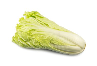 Beyaz arka planda taze Çin lahanası.