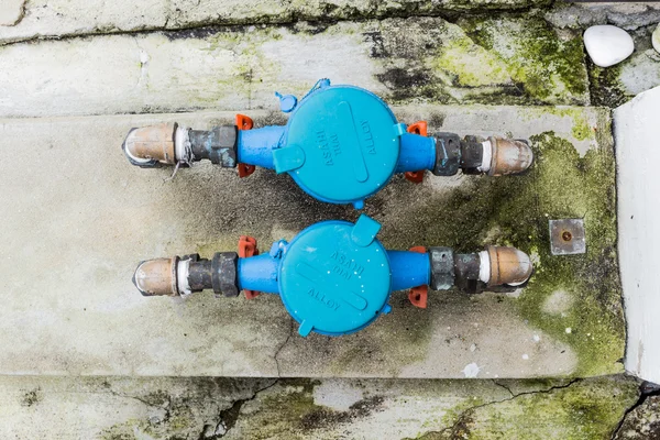 Contadores de água azul — Fotografia de Stock