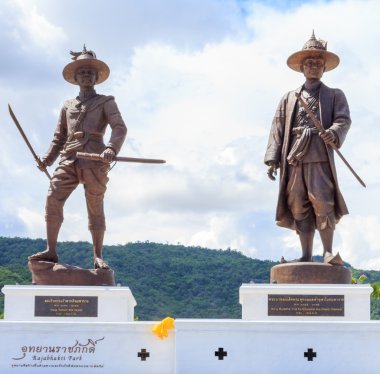 Hua Hin, THAILAND - October 11,2015: Ratchapak Park and the statues of Seven king of thailand monument at ratchapak royal public park,Hua hin Thailand. clipart