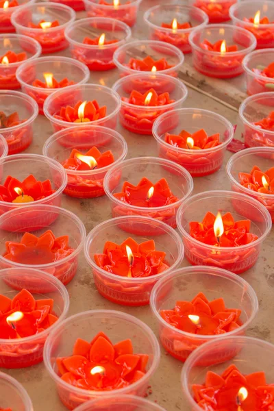 Red lotus shape candles — Stock Photo, Image