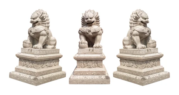 Chinese Imperial Lion Statue, Isolated With Clipping Path — Stock Photo, Image