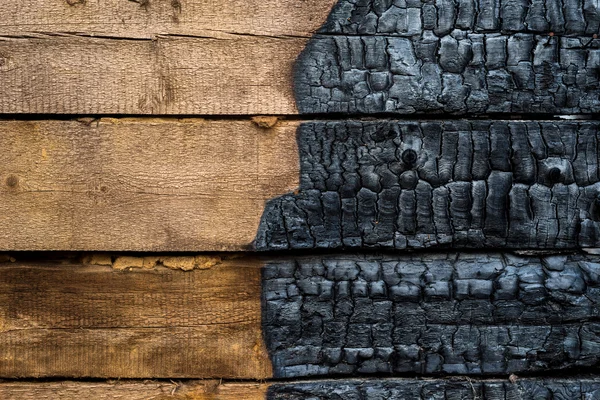 Half charred wood — Stock Photo, Image