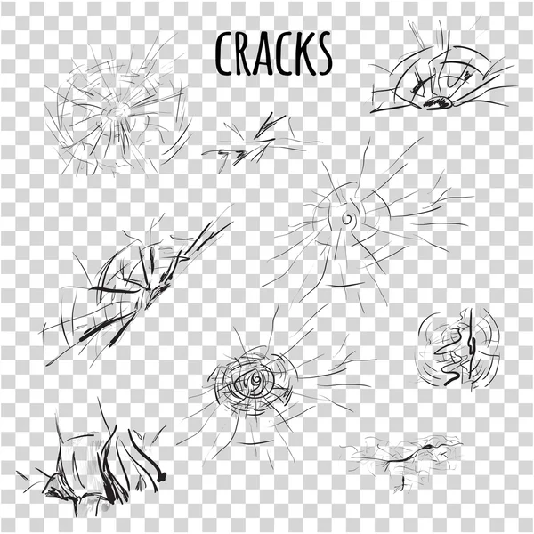 Set of different cracks — Stock Vector