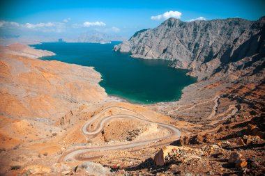 Khor Najd, a fjord in Musandam peninsula, Oman clipart
