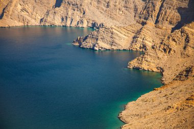 Khor Najd, a fjord in Musandam peninsula, Oman clipart