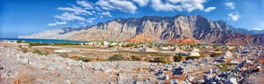 Amazing mountain scenery in Bukha, Musandam peninsula, Oman clipart