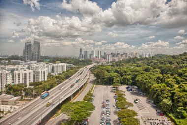 Singapur Sentosa adasının havadan izleme