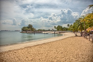 Views from the beach in Sentosa island, Singapore clipart