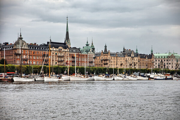 Dark stormy clouds over Stockholm, Sweden