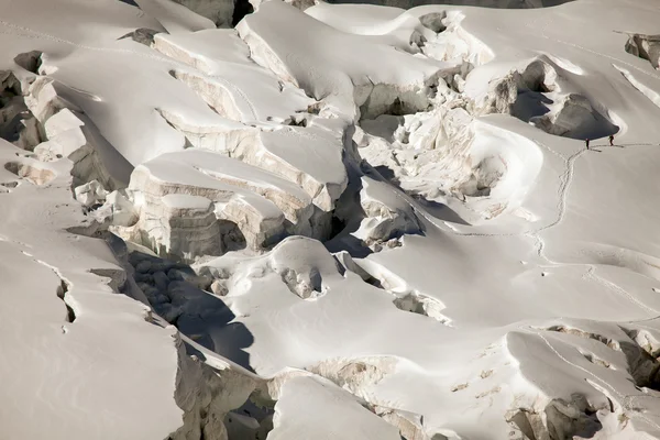 Italian winter. Glaciers and crevasses near Mont Blanc, Courmayeur, Val d'Aosta province,Italy