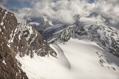 Kış sahne Alps, kalıcı kar ve buz Dağları ayında Kaprun - Zell am bkz: alanı, Avusturya