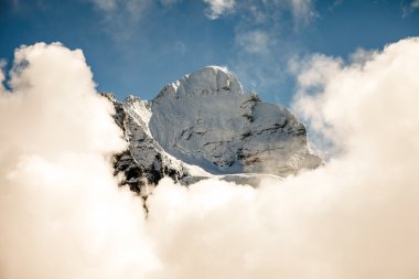 Glaciers, ice and permanent snow on Eiger, near Grindelwald, Switzerland
