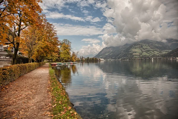 Herbst. Sturz. Herbstlicher Park. Herbstlaub in zell am see, Österreich — Stockfoto