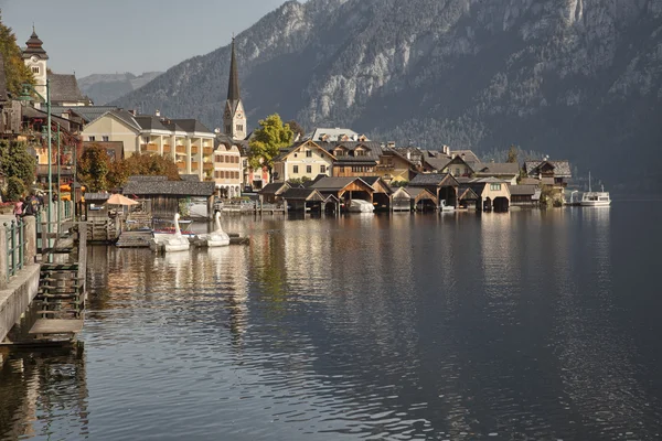 Hallstatt, cidade e lago, Salzkammergut area, Áustria — Fotografia de Stock