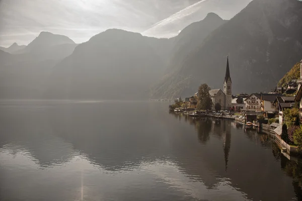 Hallstatt, Stadt und See, Salzkammergut, Österreich — Stockfoto