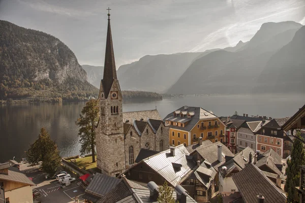 Hallstatt, Stadt und See, Salzkammergut, Österreich — Stockfoto