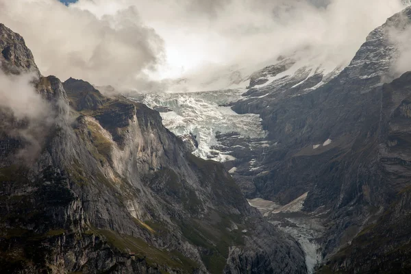 Glaciers, ice and permanent snow on Eiger, near Grindelwald, Switzerland