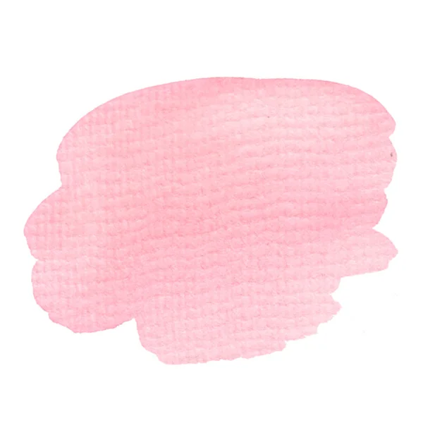 Akvarell Rózsaszín Absztrakt Helyszínen Elszigetelt Fehér Háttér Egy Folt Egy — Stock Fotó