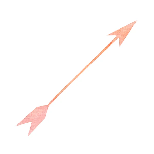 Flecha Acuarela Dibujada Mano Cupido Aislada Sobre Fondo Blanco Día — Foto de Stock