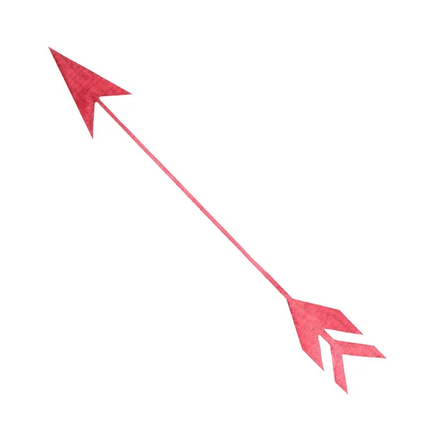 Freccia Acquerello Disegnato Mano Cupido Isolato Sfondo Bianco San Valentino — Foto Stock